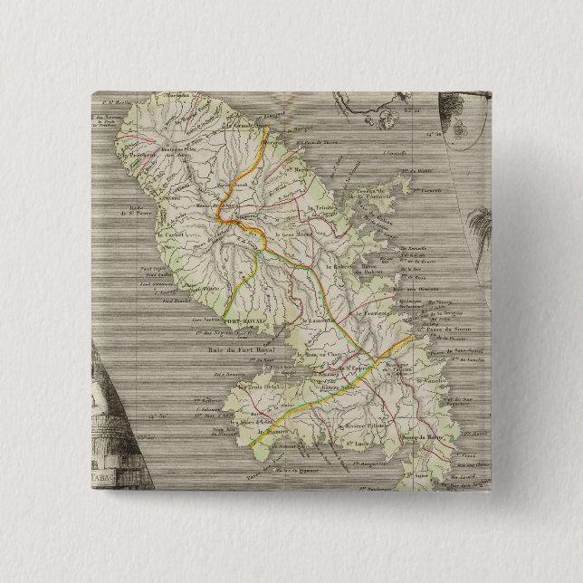 French Colonies Martinique Button (Front)