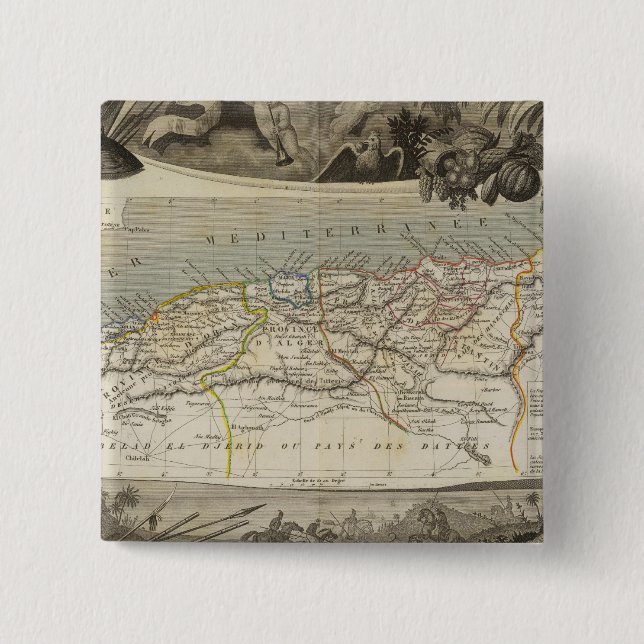 French colony Algeria Button (Front)