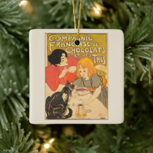 French Company of Chocolates and Teas, Art Nouveau Ceramic Ornament