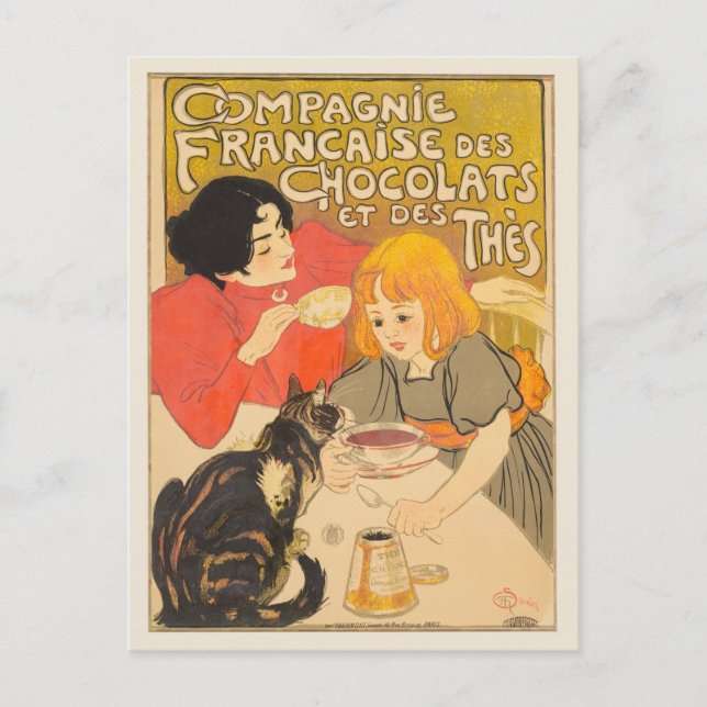 French Company of Chocolates and Teas, Art Nouveau Postcard (Front)