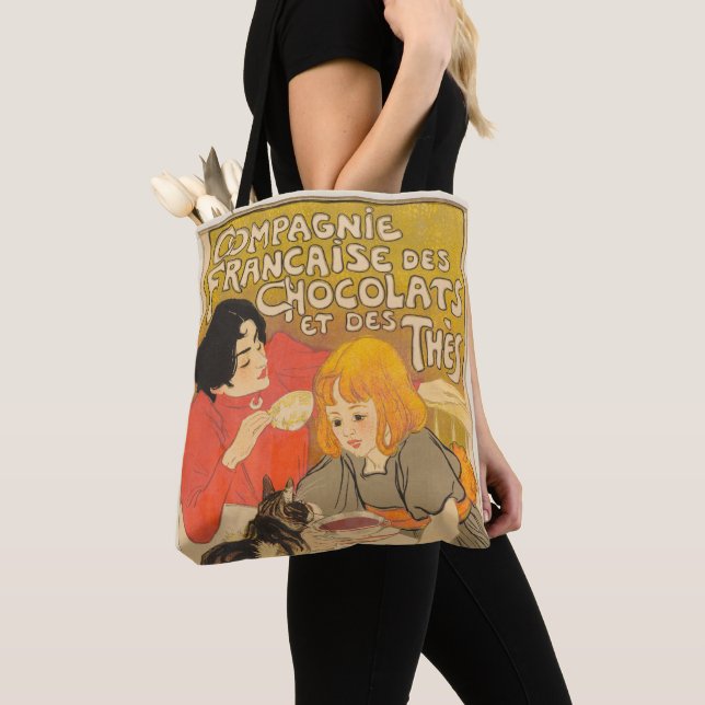 French Company of Chocolates and Teas, Art Nouveau Tote Bag (Close Up)