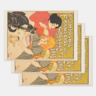 French Company of Chocolates and Teas, Art Nouveau Wrapping Paper Sheets