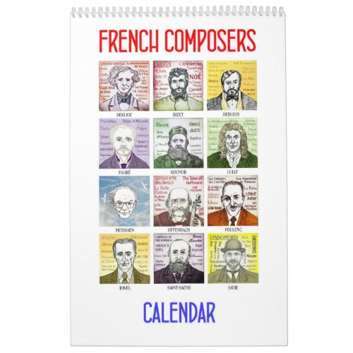 French Composers _ Wall Calendar