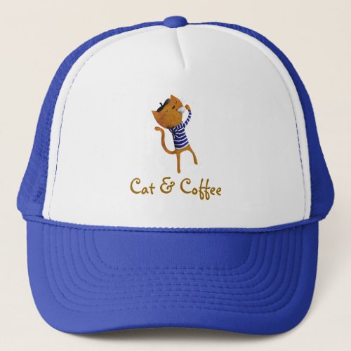 French Cool Cat Trucker Hat
