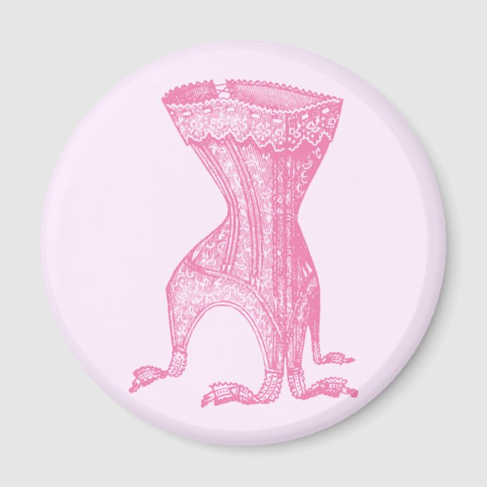 French Corset Pink Refrigerator Magnets