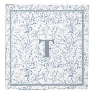French Cottage Blue Floral Monogram Reversible Duvet Cover