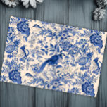 French Cottage Garden Toile Pheasants Blue Tissue Paper at Zazzle