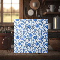 French Cottage Navy Blue Floral