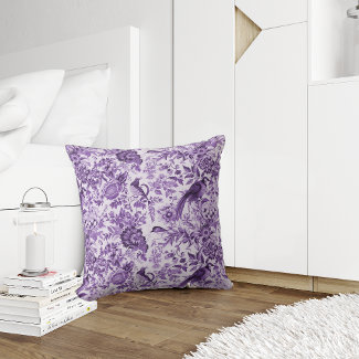 French Cottage Style Toile de Jouy Purple