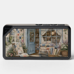 French Cottagecore Quilt Shop Watercolor Bluetooth Speaker