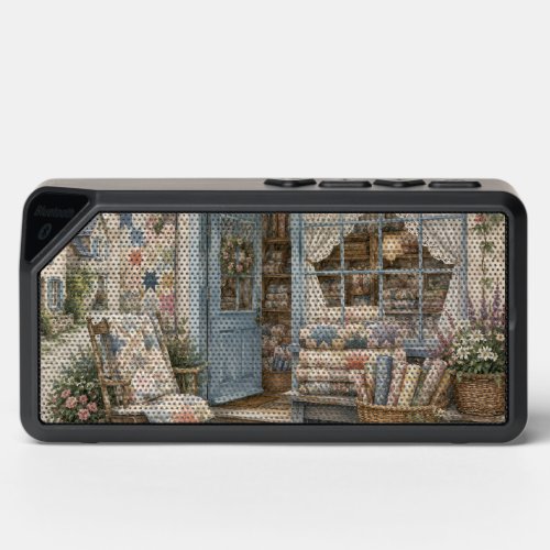 French Cottagecore Quilt Shop Watercolor Bluetooth Speaker