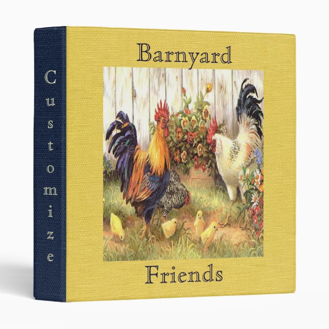 French Country Barnyard Friends Avery Binder (Front/Spine)