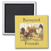 French Country Barnyard Friends Fridge Magnet