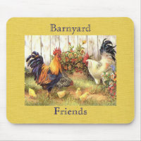 French Country Barnyard Friends Mousepad
