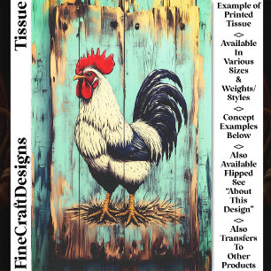 French Country Barnyard Rooster DB7LF Decoupage Tissue Paper