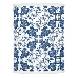 French Country Blue and White Filigree Pattern Lamp Shade