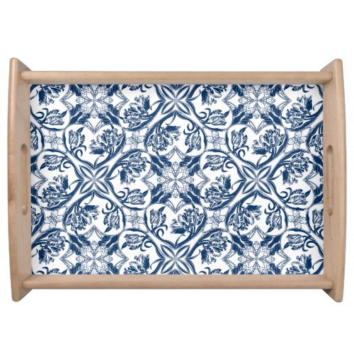 French Country Blue and White Tulip Tray