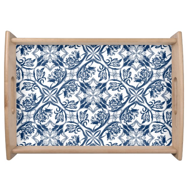 French Country Blue and White Tulip Tray (Front)