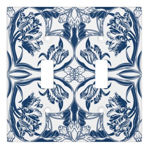 French Country Blue and White Tulip Wall Plate