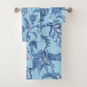 French Country Blue Bath Towel Set