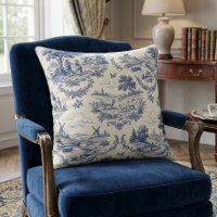 French Country - Blue & Cream Toile Countryside