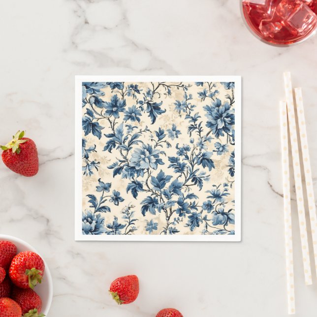 French Country Blue Toile Napkins (Insitu)
