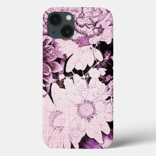French country boho chic wildflower purple daisy iPhone 13 case