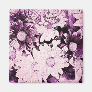 French country boho chic wildflower purple daisy magnet