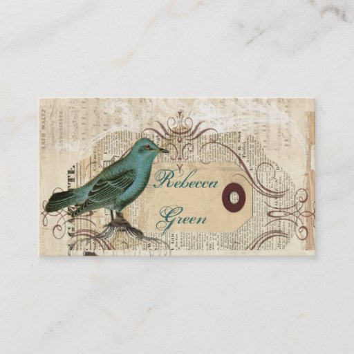Customizable paris Bird floral elegant Vintage wedding Business Cards