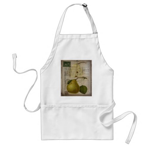 french country botanical illustration vintage pear adult apron