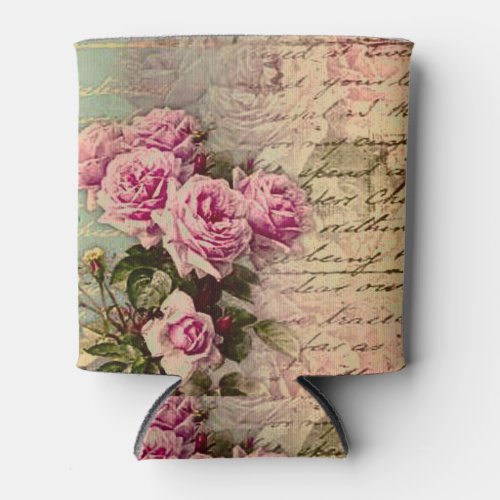 French country chicshabby chic pink roses flora can cooler