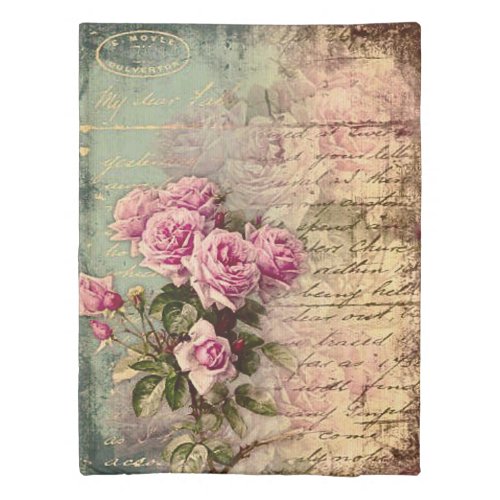 French country chicshabby chic pink roses flora duvet cover
