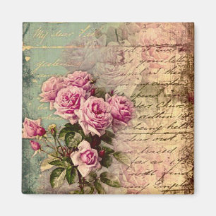 French country chic,shabby chic, pink roses, flora magnet