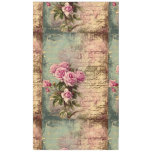 French country chic,shabby chic, pink roses, flora tablecloth