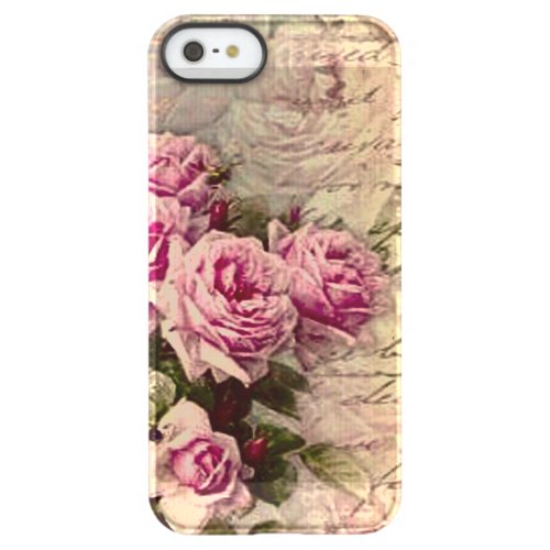 French country chicshabby chic pink roses flora permafrost iPhone SE55s case