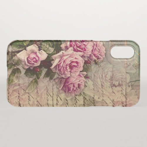 French country chicshabby chic pink roses flora iPhone x case