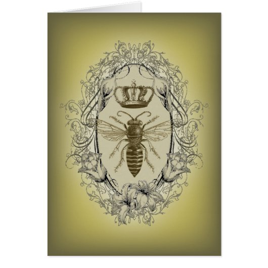 french country chic victorian crown queen bee cards (Front)