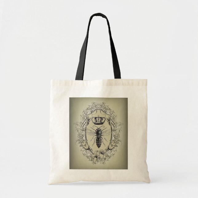 french country chic victorian crown queen bee tote bag (Front)