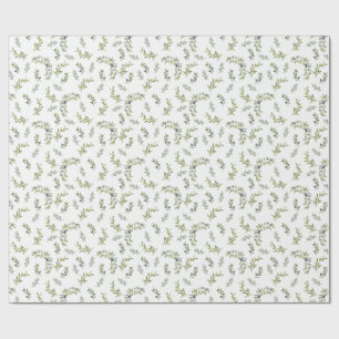 French Country Chic Watercolor Olive Pattern Wrapping Paper