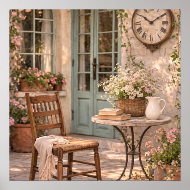 French Country Courtyard Coffee Table  Poster (Front)