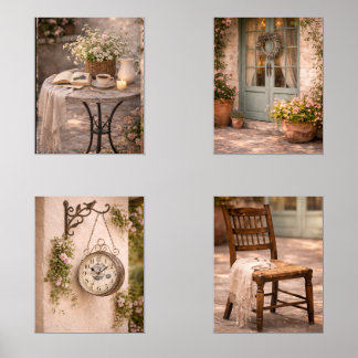 French Country Courtyard Wall Art Set