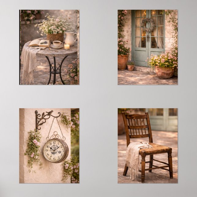 French Country Courtyard Wall Art Set (Front)