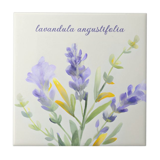 French Country Decor Lavender  Ceramic Tile (Front)