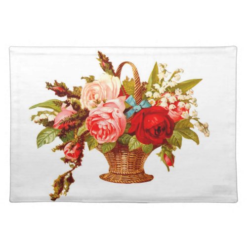 French Country Decor Vintage Roses Cloth Placemat