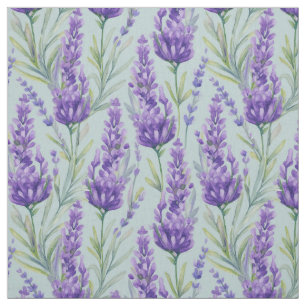 French Country Decor Watercolor Lavender Flowers Fabric