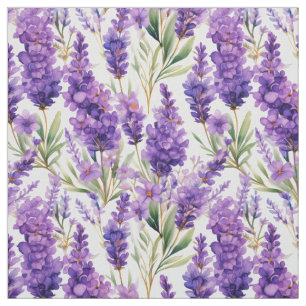French Country Decor Watercolor Lavender Flowers Fabric