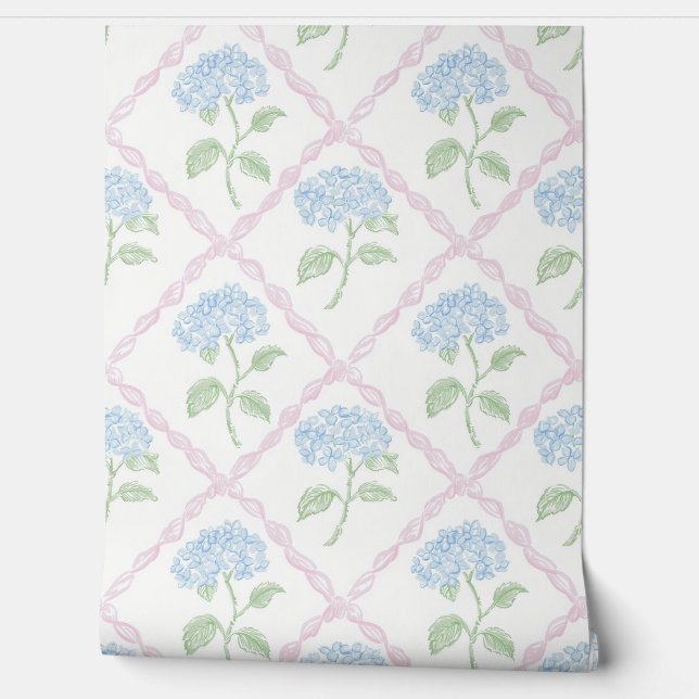 French country delicate flowers wallpaper  (Unrolling)