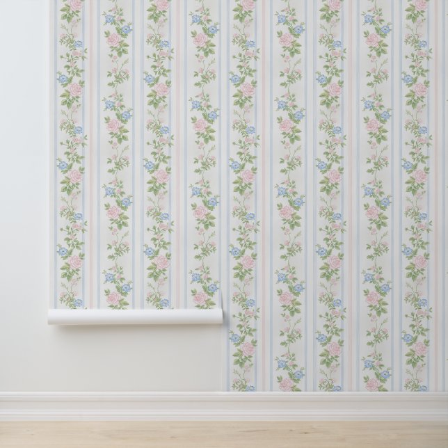 French country delicate flowers wallpaper  (Application)