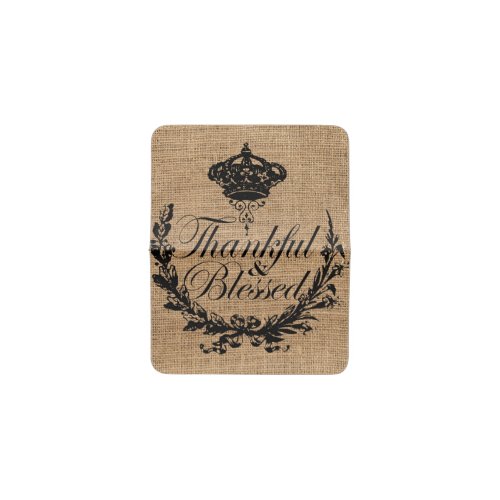 french country farm burlap thankful and blessed card holder