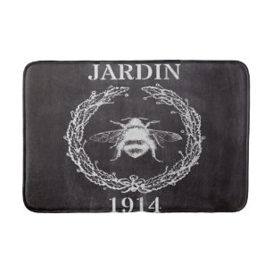 french country farmhosue chalkboard vintage bee bath mat